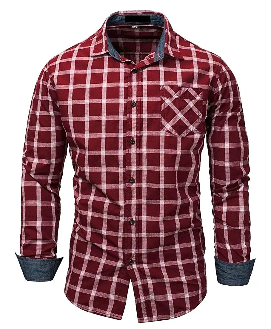 WSPLYSPJY Mens Business Solid Long Sleeve No-Iron Point Collar Dress Shirts