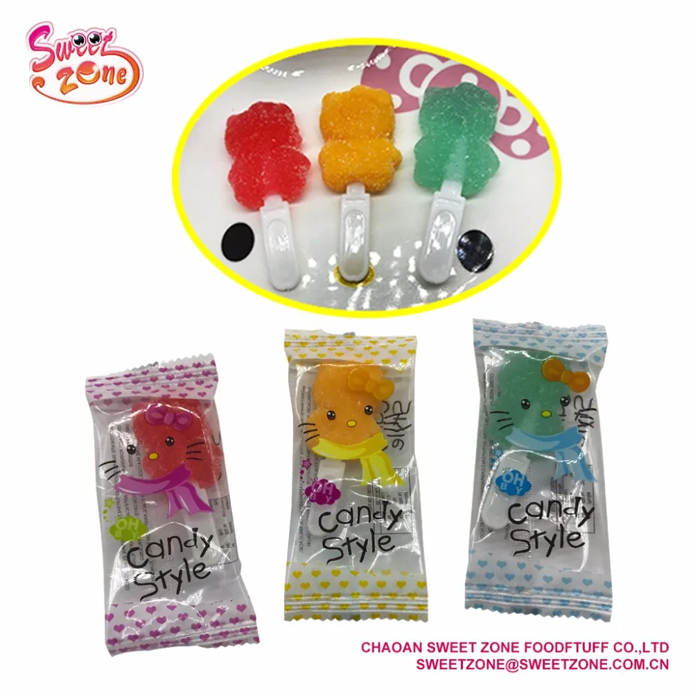 Sweets Lovely Cat  Chewy Soft Gummy Jelly Lollipop Candy  