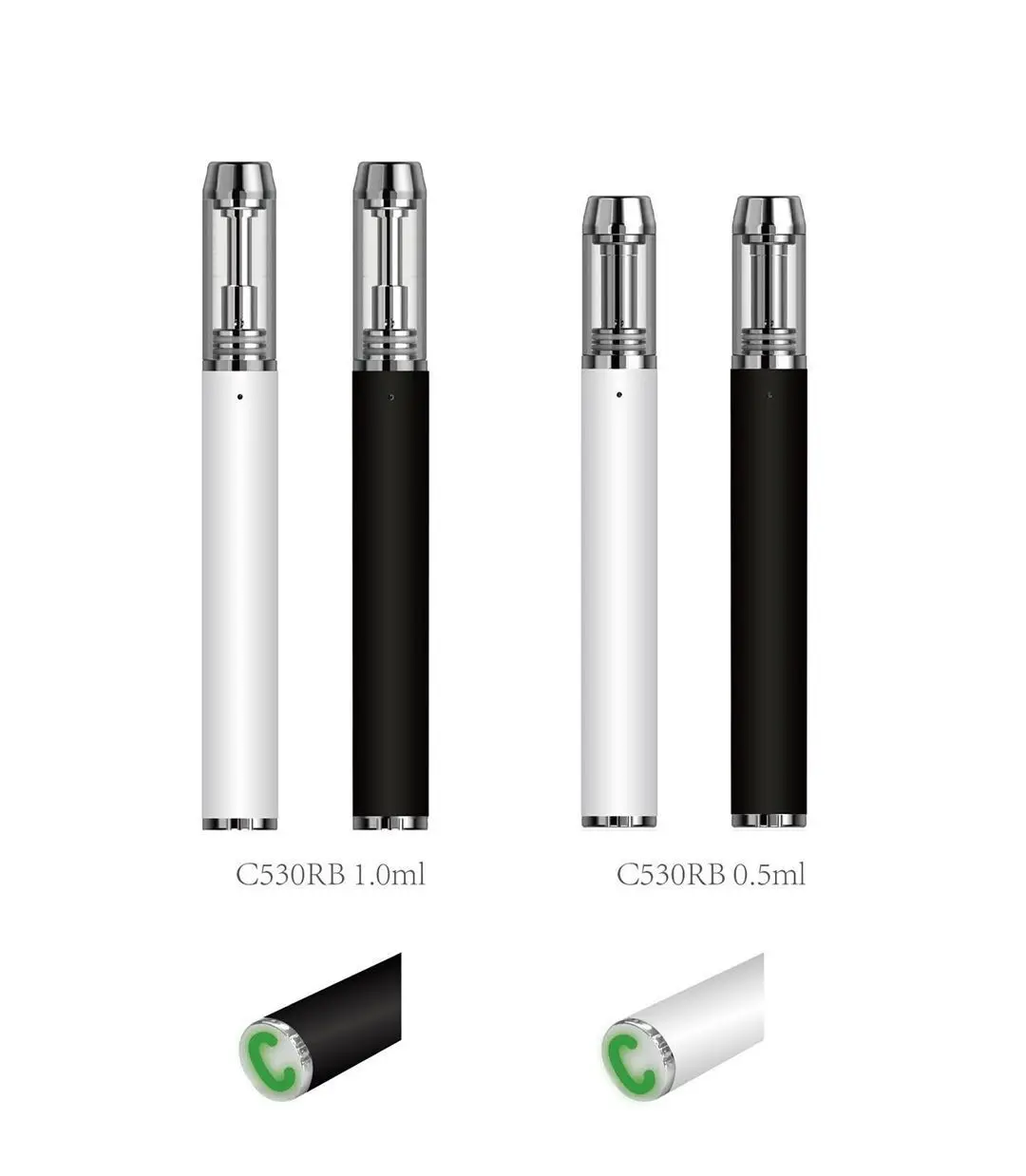 2019 hot glass atomizer 530mAh battery cbd oil vape pens 530 with usb rechargeable function