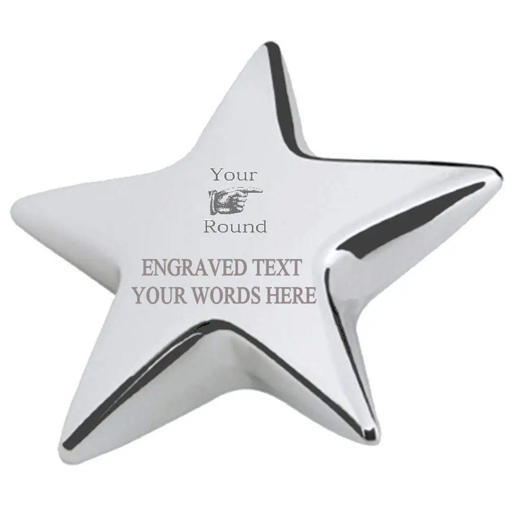 Your Round Office Desk Paperweight Engraved