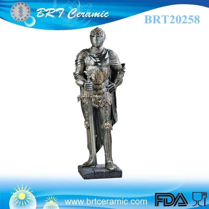 resin knight statue