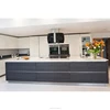 white door panel wood modular high gloss lacquer kitchen cabinet modern designin white quartz countertop