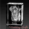 Exquisite Giant Laser Dog Crystal Cube For Home Souvenir