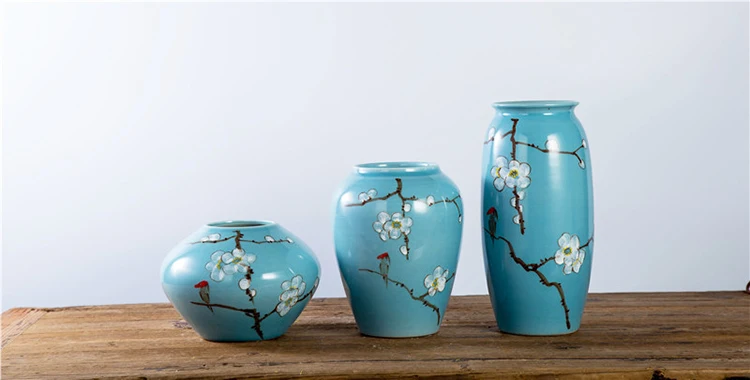 China creative ceramic hand painted fancy flower vase