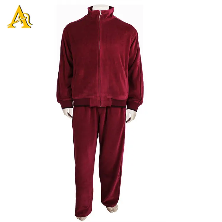 burgundy velour tracksuit