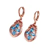 26309 Xuping jewelry latest design rhinestones dark blu, green aquamarine earrings for women