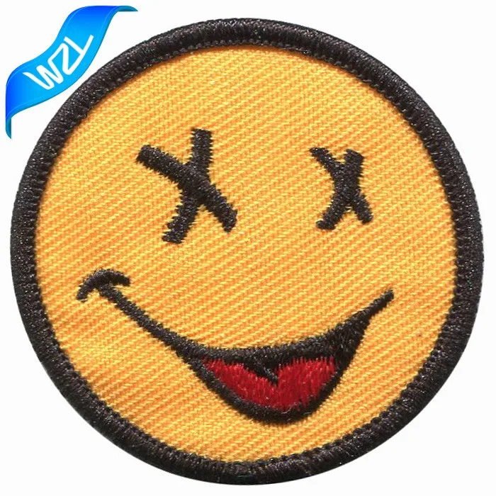 Custom Various Fashion Emoji Face Embroidered Patches Wholesale Popular