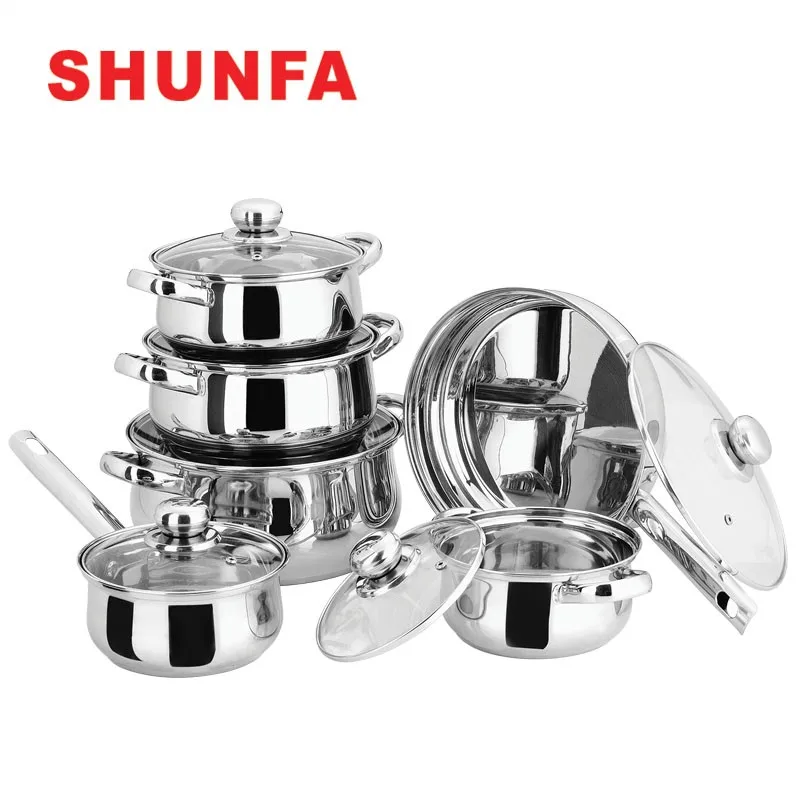 Shunfa Stainless Steel Nonstick Cookware Sets 12pcs Cookware Set German Cookware Sets With