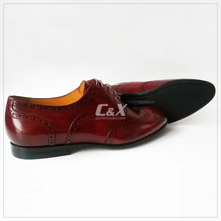 Men Genuine Leather Flat Oxford Brogue Shoes