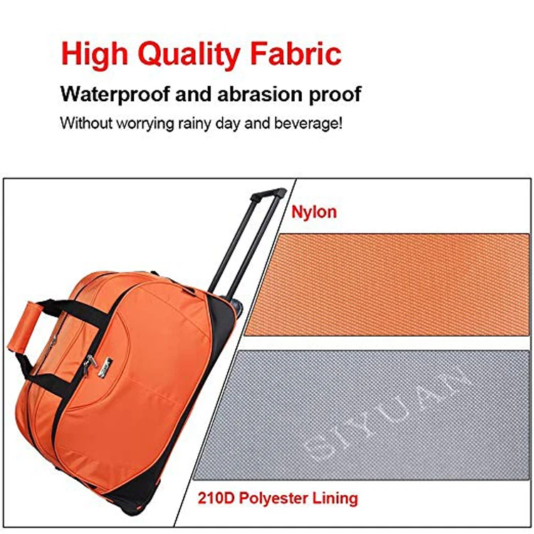 OEM custom travel rolling duffel bag for men and woman