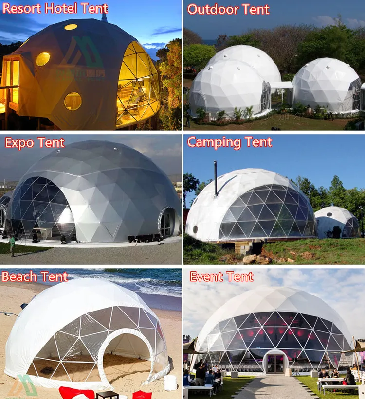 Luxury geodesic dome house tent resort hotel geodome for camping