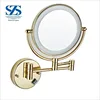 high quality wall mounted brass material chrome surface led makeup mirror