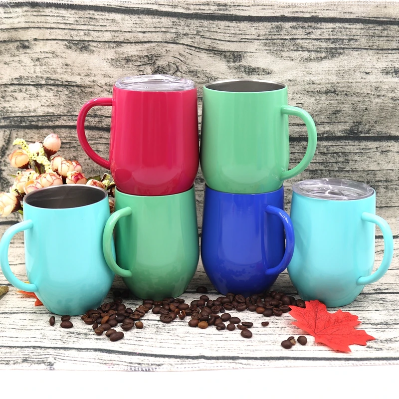 New Product Stainless Steel Stemless Vacuum Wine Cup With Handle And