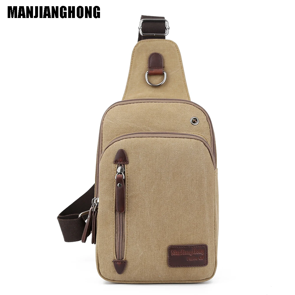 Brand New Single Strap Cell Phone Back Bag Outdoor Hiking Chest Sling Canvas Casual