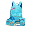 High quality rucksack backpack Polka Dot printing school bag canvas pencil bag three bag set school backpack for teenage Girls