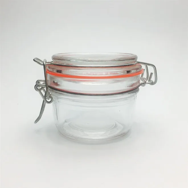 150ml 5oz Metal Clip Clamp Top Small Glass Jars For Storage Food