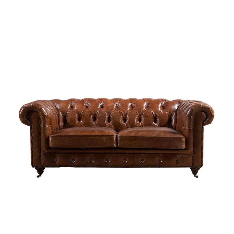 Rustic Tan Leather Chesterfield Sofa With On Rustic Tan Leather Chesterfield Sofa
