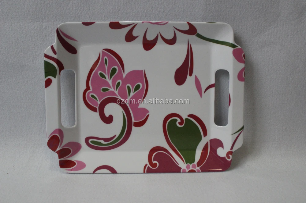 10 Inch Melamine Serving Trays With 2 Handles
