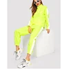 Neon Wholesale Contrast Panel Half Placket Jacket & Pants 2 Piece Sport Tracksuit Sets for women