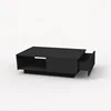 Cheap wooden coffee tables uk hot selling living room angel glass coffee table black