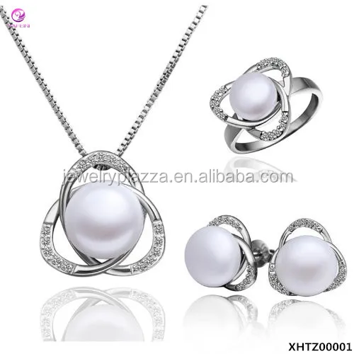 Pearl Set Ring, Earings, and Pendant