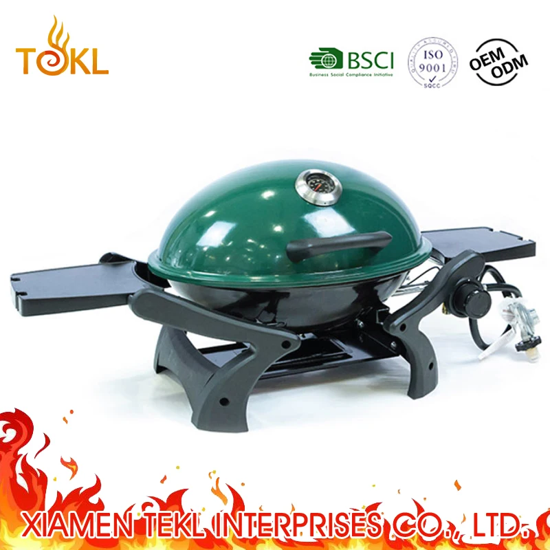 Outdoor Round Tabletop Gas Grill Propane Grill Barbecue Chicken Gas Oven With Green Lid Trolley Bbq Cart Buy Portable Gas Grill In Green Weber Propane Gas Barbecue Grill Tabletop Propane Gas Grill Product On