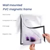 Gold,Silver,Green,Yellow,Blue Frame Soft PVC A4 Plastic Magnetic Document Holder For Wall Pasted