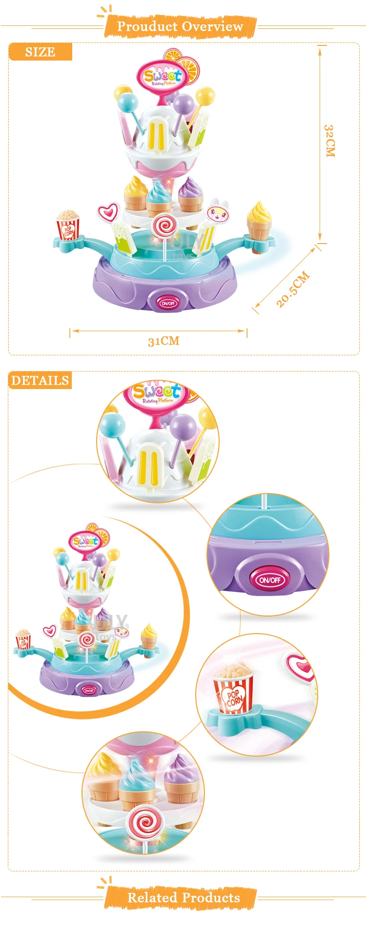 Kids educational food set toys children pretend play candy car toy