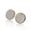 hiphop jewelry gold plating micro pave round zircon bling bling earring ear ring for men