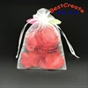 Customized Logo white Drawstring organza Jewelry case bags