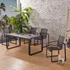 2019 Hot Sale Aluminium Outdoor furniture Black Ceramic Garden Table Sets for Restaurant and Pistro