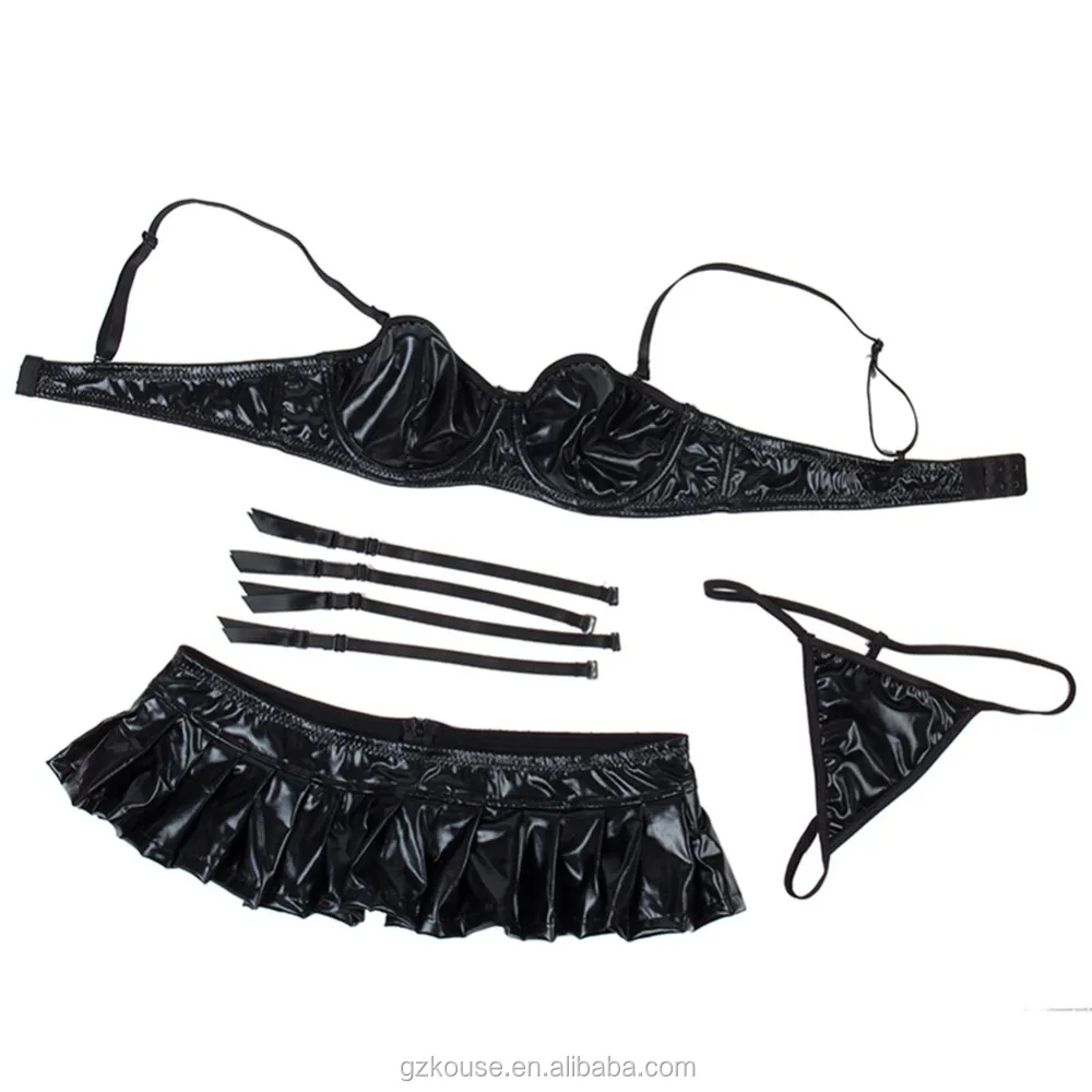 ブラックブラセットコルゼットポールダンスクラブウェアブラックレザー ビニールpvcベビードールプッシュアップエロブラスカートレンセリアセクシーランジェリーセット Buy 卸売黒のブラセット ステージ Dancerwear クラブウェアパフォーマンスのブラジャー
