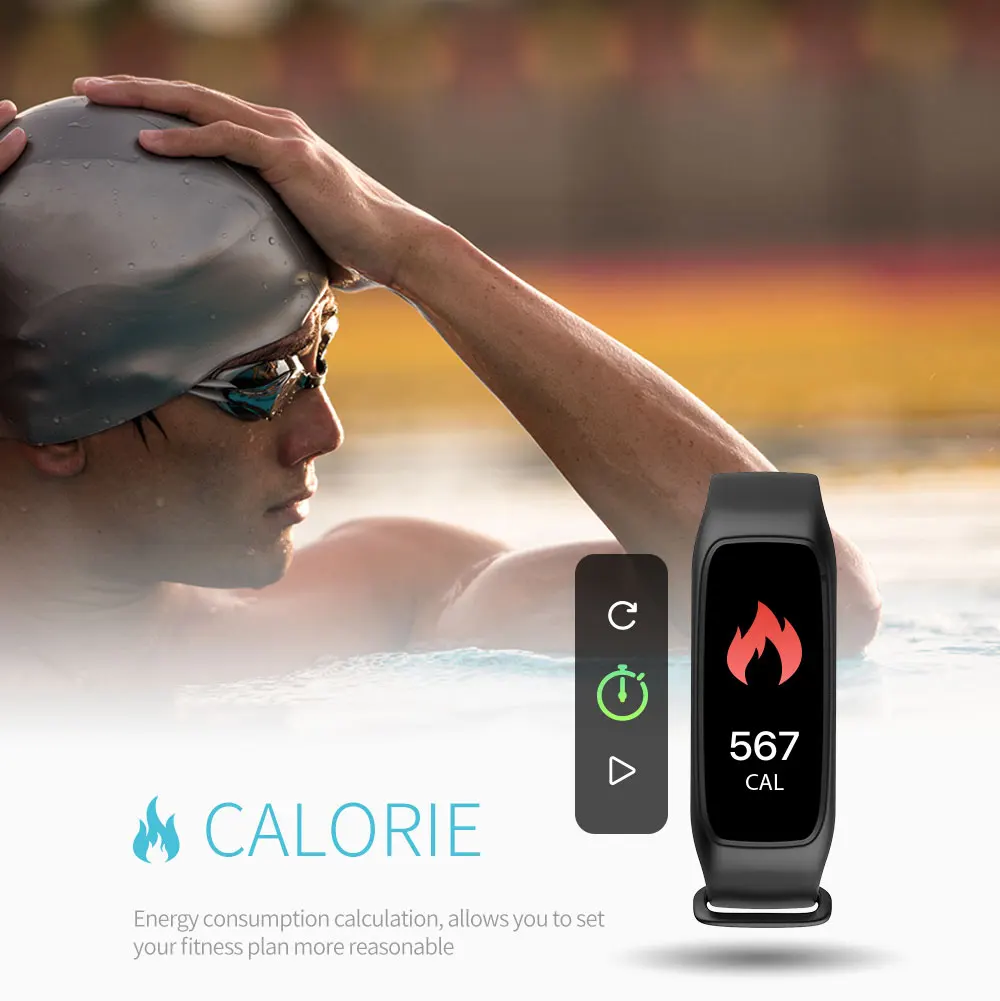 Waterproof Ip67 L30t Smart Bracelet Heart Rate Full Color Tft Lcd