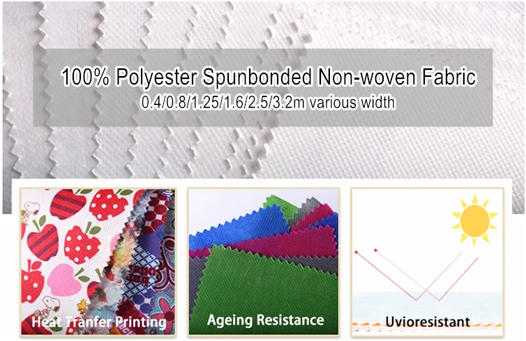 Breathable 100% PET, PP Spun Bonded Polyester Spunbond Nonwoven Fabric, Recycled PET Spunbond Non Woven Fabric