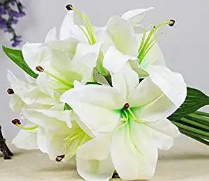 White Lily Flower Wedding Bouquet