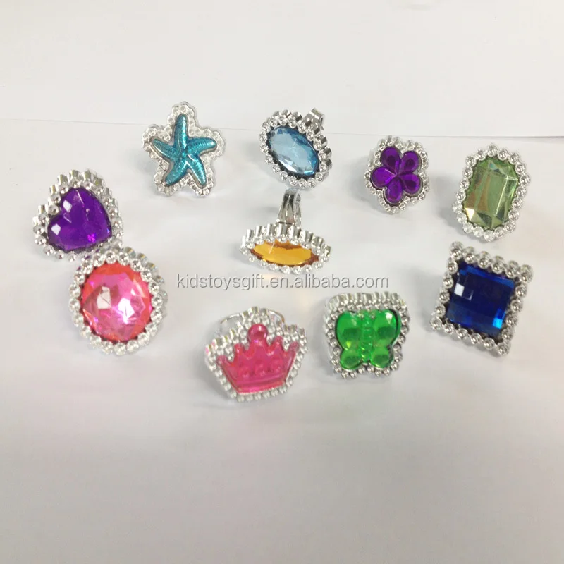Shaped Gem Stone Rings/kids Plastic Ring Toys Buy Cheap Plastic Toy