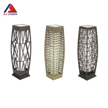 Weaving Weave Basket Lantern Outdoor Light Led Solar Rattan Lamps