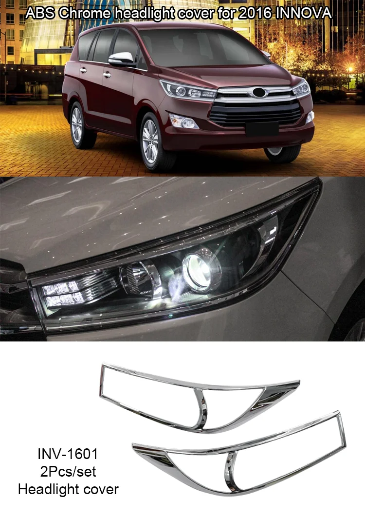 Suitable Innova Car Accessories Exterior Chrome Head Light Cover Trim