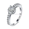 Noble Jewelry Fashion 925 silver white zircon wedding ring for women size6-9