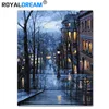 Diy digital painting digital oil painting city streetscape study hand-painted oil painting