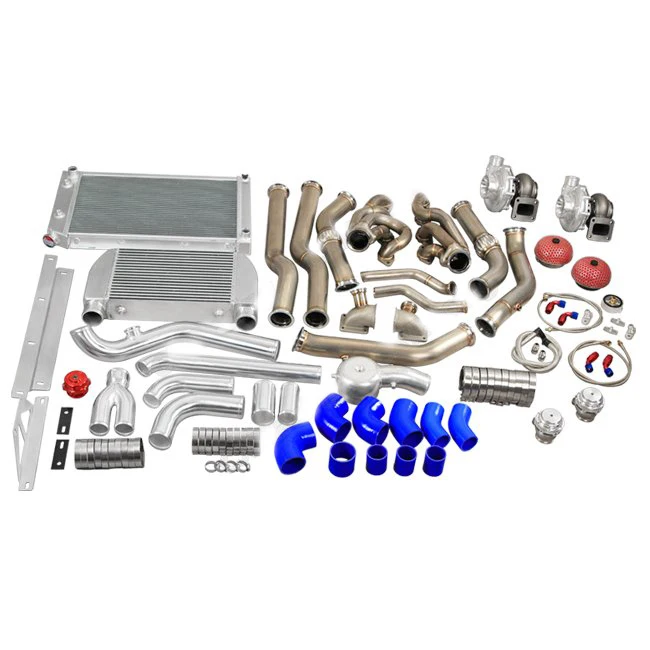 Twin Turbo Kit Intercooler Radiator For 68 72 Chevelle Bbc Big