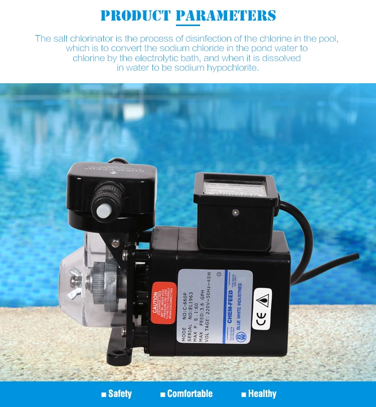 C660p Blue White Automatic Chemical Dosing Pump For Swimming Pool