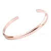 Custom 4mm Thin Stainless Steel Open Cuff Bracelet Titanium Bangle