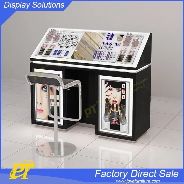 Corner Glass Beauty Products Display For Cosmetic Display