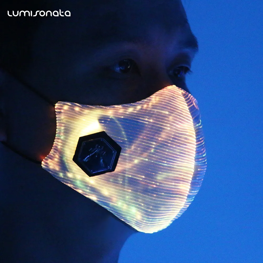 Fashion Light Up Mask Led Mask Luminour Fiber Optic Dust Mask Buy
