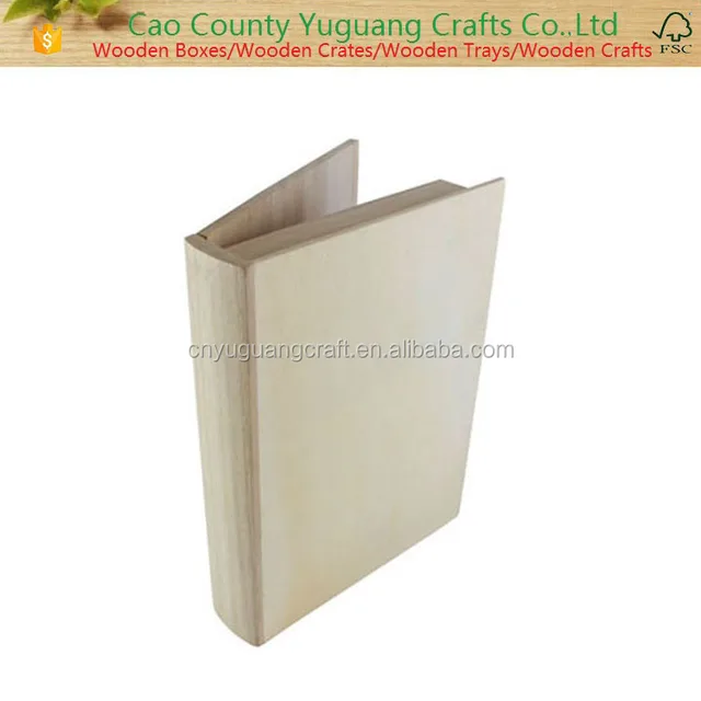 Wooden Book Box,Wood Craft ,Decorative Wood Book Shape Box