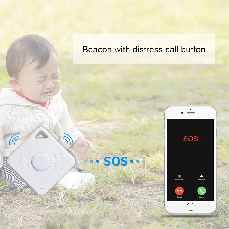 Bluetooth Compatible with iBeacon Eddystone Smart Becon Beacon with Keyring