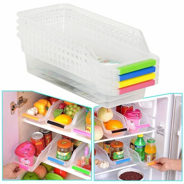 Fridge Storage Basket Rack Space Saver Food  Refrigerator Organizer