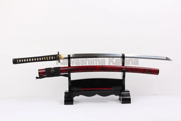 2014 mới saya sét nóng thép carbon tre sơn 1095 samurai nhật kiếm katana với hamon thật