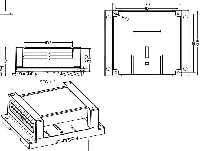 Small Plastic Temperature Sensor Electrical Enclosures Box For